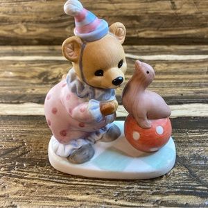 Homco circus bear with a seal figurine